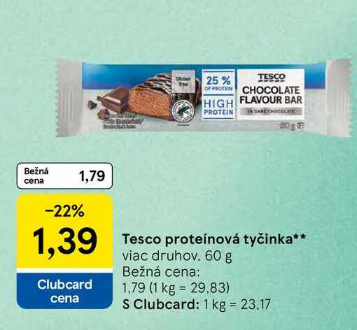 Tesco proteínová tyčinka viac druhov 60 g