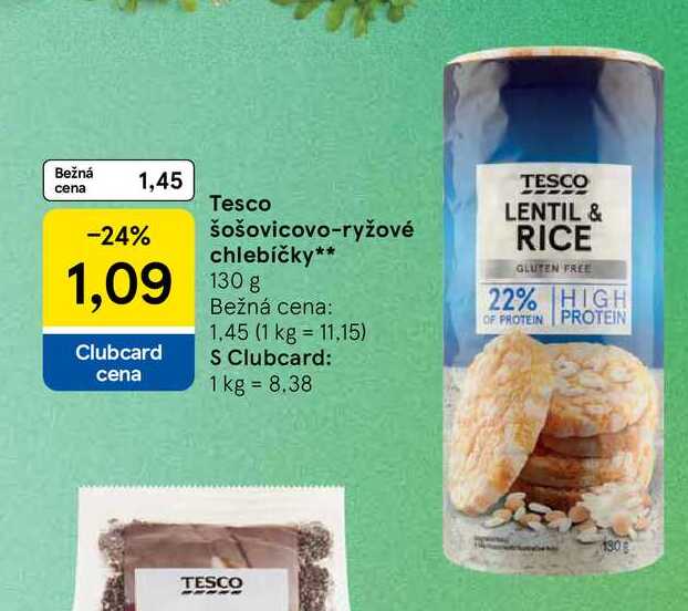 Tesco šošovicovo-ryžové chlebíčky 130g