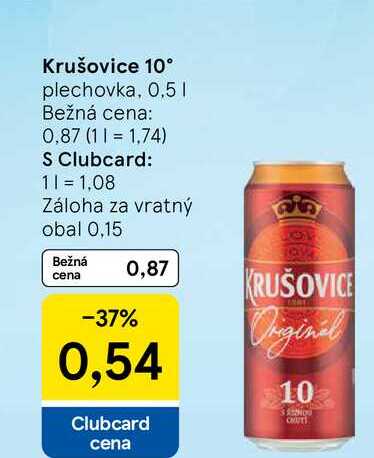 Krušovice 10° plechovka, 0,5l