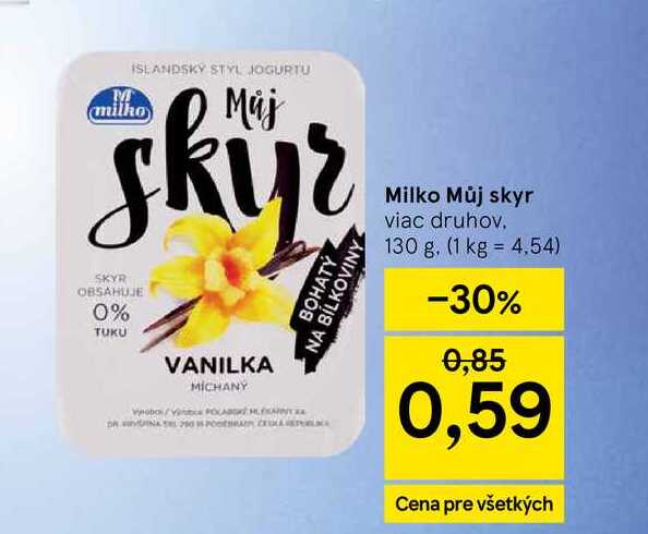 Milko Můj skyr viac druhov 130 g