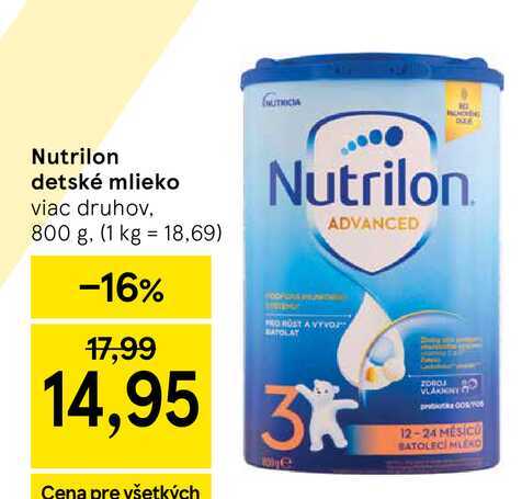 Nutrilon detské mlieko viac druhov, 800 g