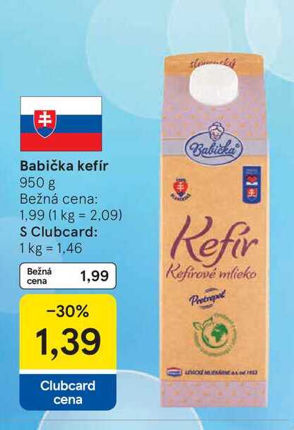 Babička kefír 950 g  v akcii