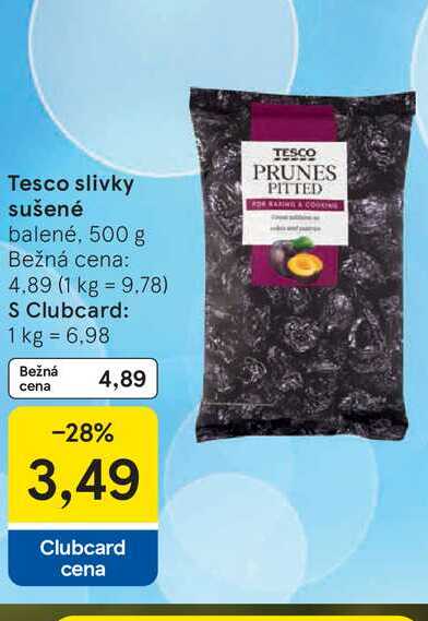 Tesco slivky sušené balené, 500 g