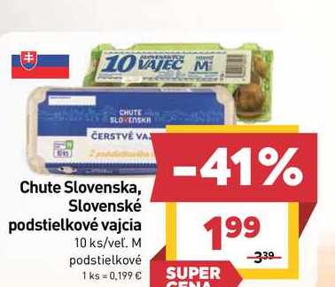 Chute Slovenska, Slovenské podstielkové vajcia 10 ks/veľ. M 