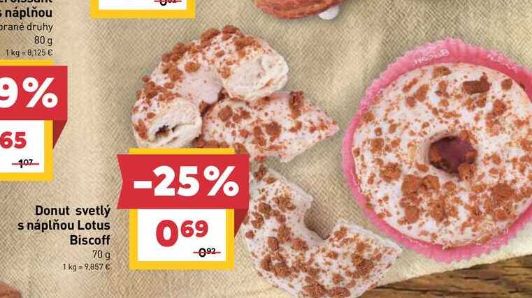 Donut svetlý s náplňou Lotus Biscoff 70 g