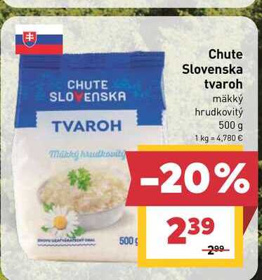 Chute Slovenska tvaroh mäkký hrudkovitý 500 g