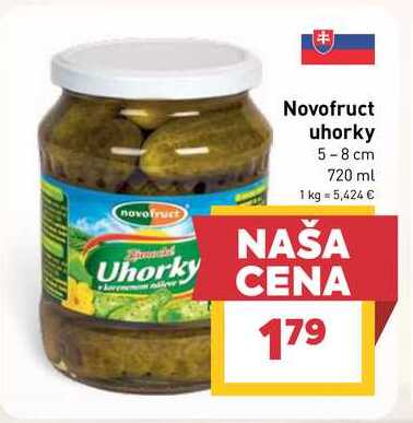 Novofruct uhorky 5-8 cm 720 ml