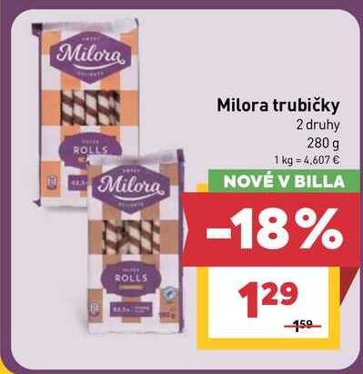 Milora trubičky 2 druhy 280 g 