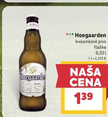 Hoegaarden kvasinkové pivo fľaška 0,33l