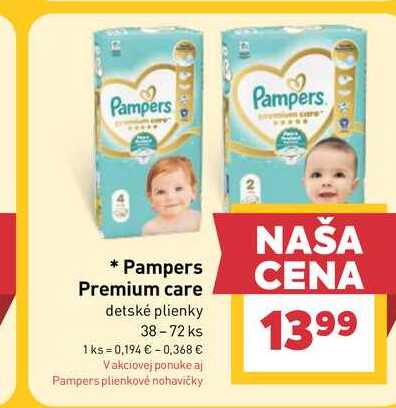 Pampers Premium care detské plienky 38-72 ks 