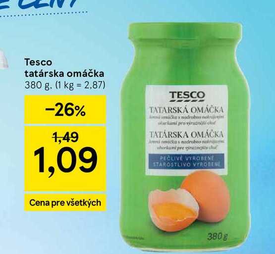 Tesco tatárska omáčka 380 g