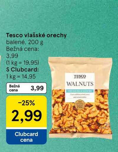 Tesco vlašské orechy balené, 200 g