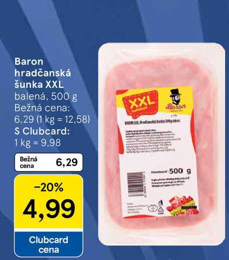 Baron hradčanská šunka XXL balená, 500 g