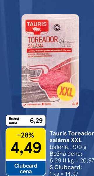 Tauris Toreador saláma XXL balená, 300 g