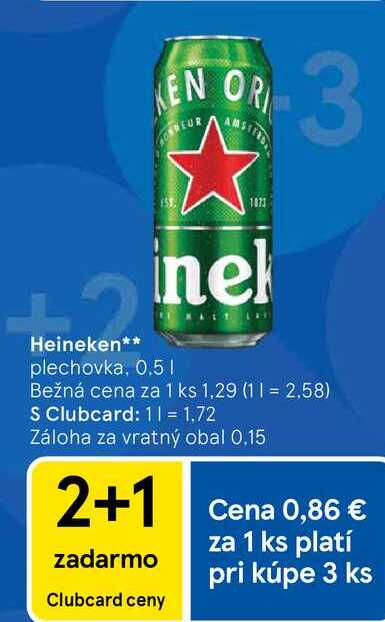 Heineken plechovka, 0,5l