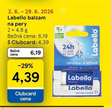 Labello balzam na pery 2 x 4,8 g