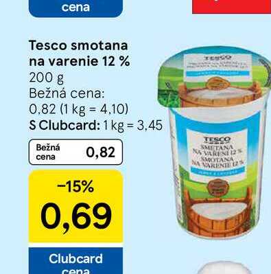 Tesco smotana na varenie 12 % 200 g