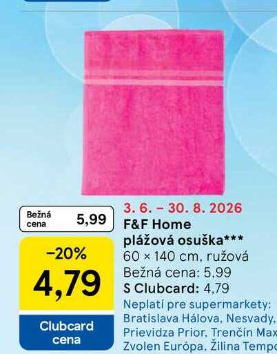 Home plážová osuška 60 x 140 cm