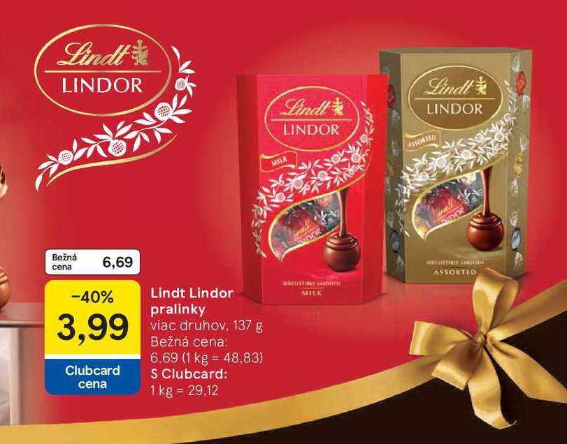 Lindt Lindor pralinky 137 g