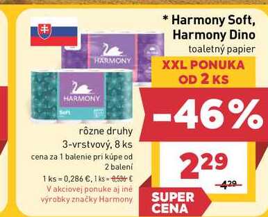 Harmony Soft, Harmony Dino toaletný papier 3-vrstvový, 8ks