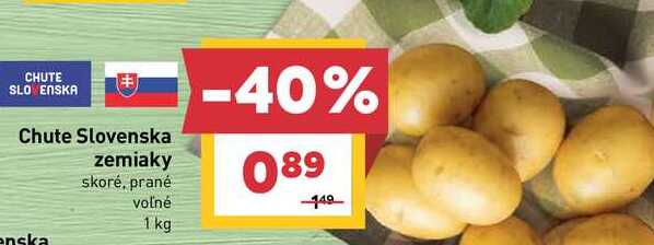 Chute Slovenska zemiaky skoré, prané voľné 1 kg