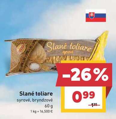 Slané toliare syrové, bryndzové 60 g s