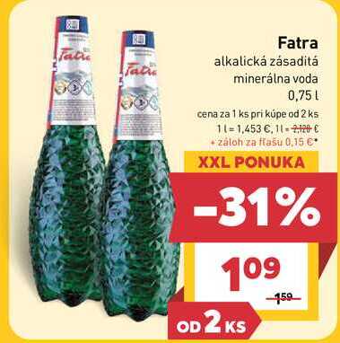 Fatra alkalická zásaditá minerálna voda 0,75 l