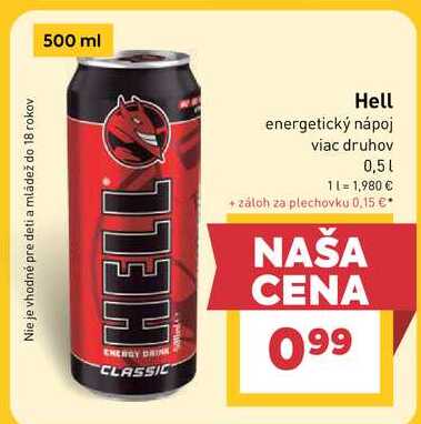 Hell energetický nápoj viac druhov 0,5l