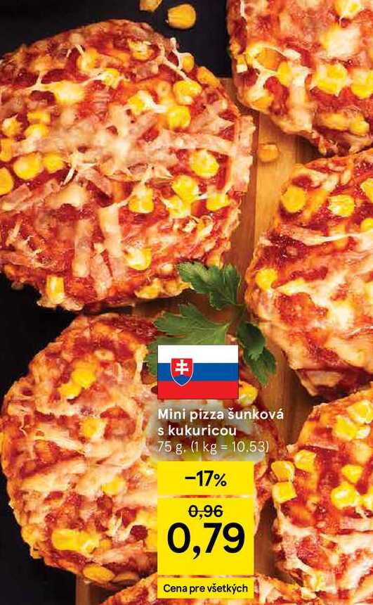 Mini pizza šunková s kukuricou 75 g