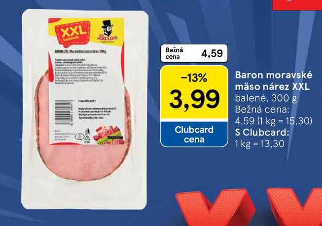 Baron moravské mäso nárez XXL balené, 300 g