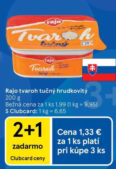 Rajo tvaroh tučný hrudkovitý 200 g