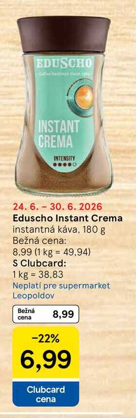 Eduscho Instant Crema instantná káva, 180 g v akcii