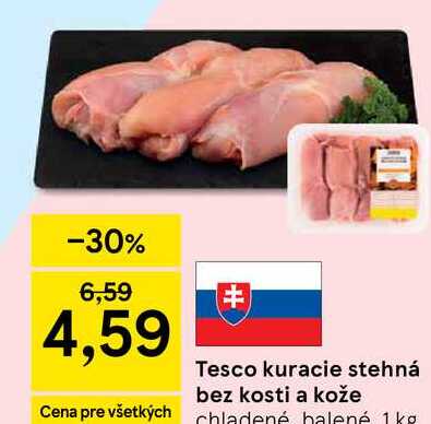 Tesco kuracie stehná bez kosti a kože 1kg 