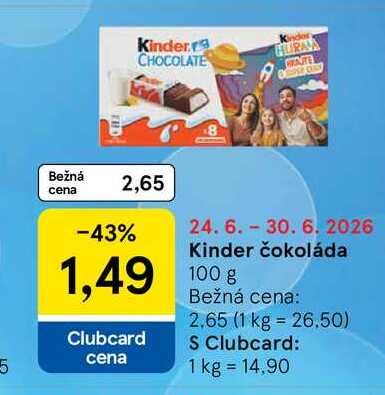 Kinder čokoláda 100 g