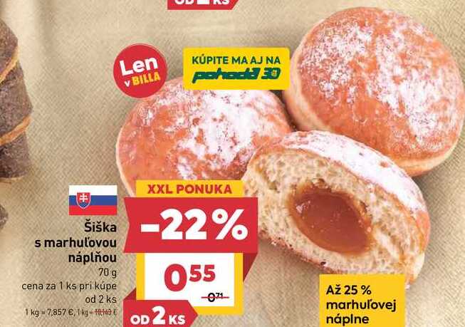 Šiška s marhuľovou náplňou 70g