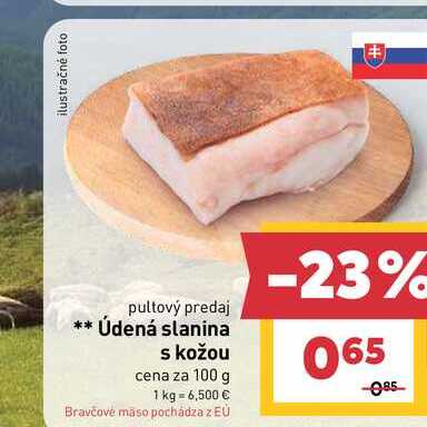Údená slanina s kožou cena za 100 g