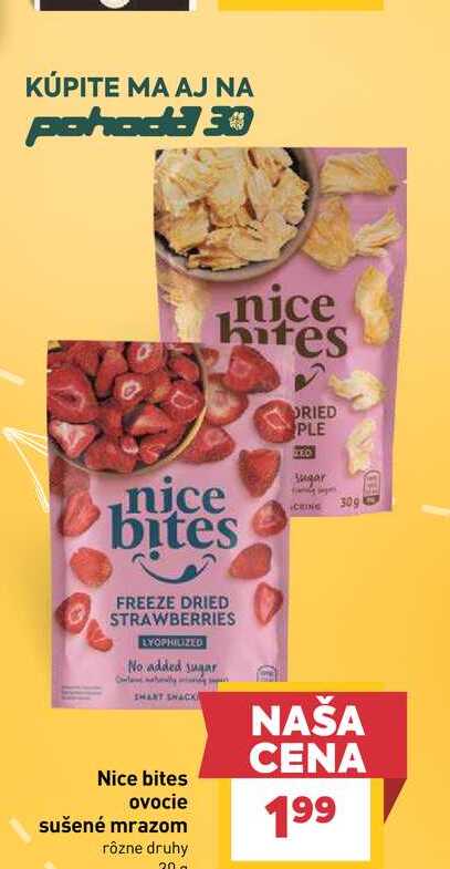 Nice bites ovocie sušené mrazom rôzne druhy 30g
