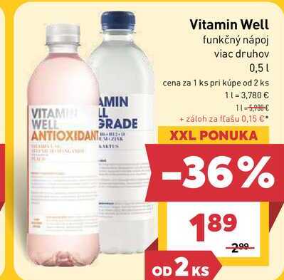 Vitamin Well funkčný nápoj viac druhov 0,5l