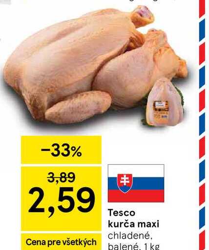 Tesco kurča maxi chladené, 1 kg 