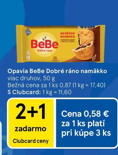 Opavia BeBe Dobré ráno namäkko viac druhov, 50 g