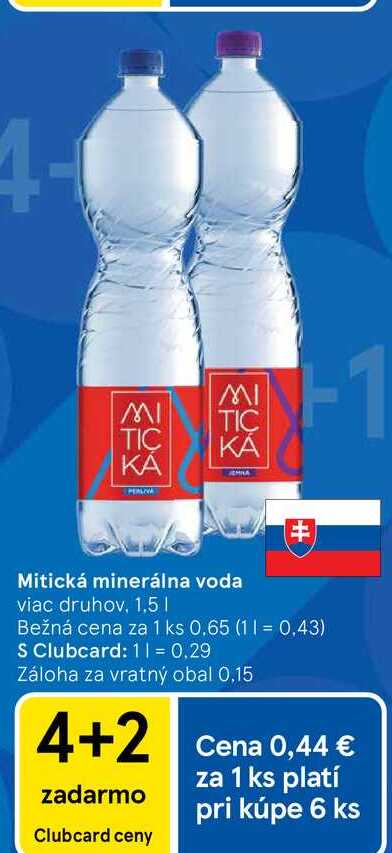 Mitická minerálna voda viac druhov 1,5 l