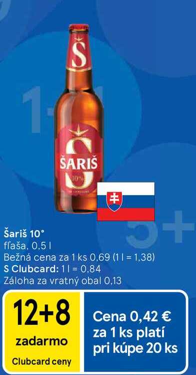 Šariš 10° fľaša, 0,5l