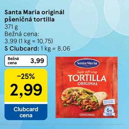 Santa Maria originál pšeničná tortilla 371 g