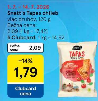 Snatt's Tapas chlieb viac druhov, 120 g
