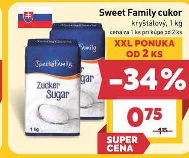 Sweet Family cukor kryštálový, 1 kg