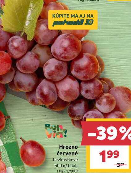 Hrozno červené bezkôstkové 500 g/1 bal. 