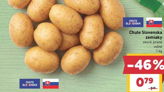 Chute Slovenska zemiaky skoré, prané voľné 1 kg