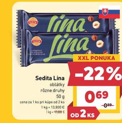 Sedita Lina oblátky rôzne druhy 50 g