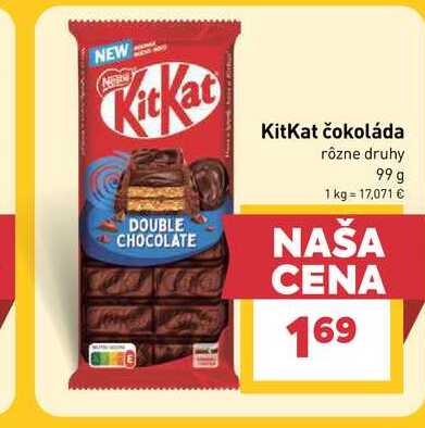 KitKat čokoláda rôzne druhy 99g