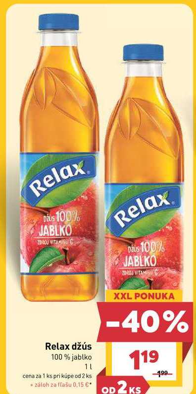 Relax džús 100% jablko 1L 
